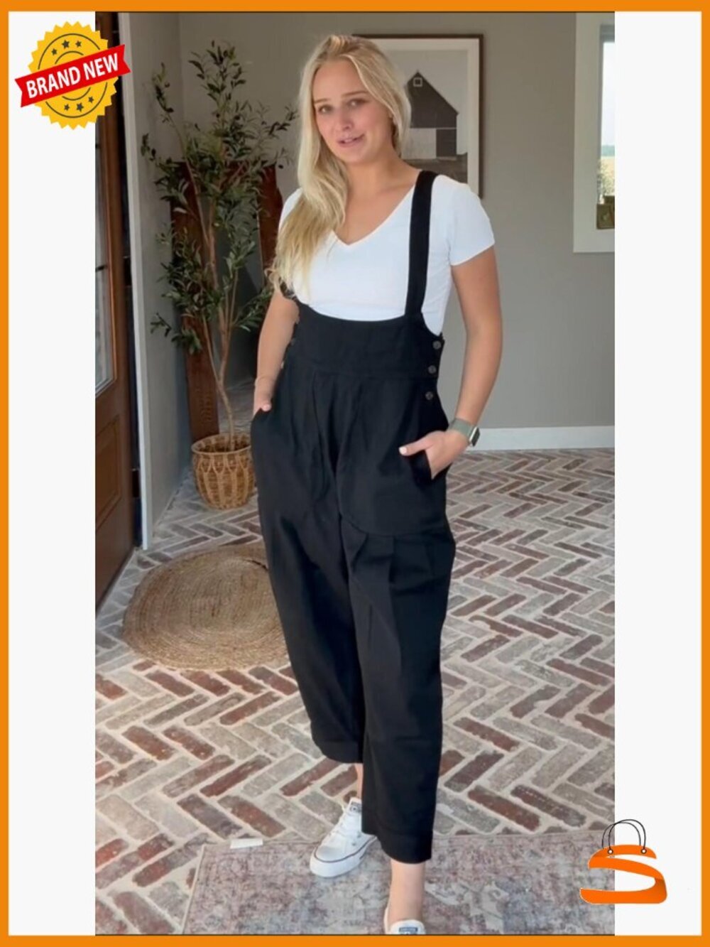Denim Overalls Loose Fit Baggy Bib Jumpsuit Barrel Leg Adjustable Straps Pockets - Picture 7 of 7